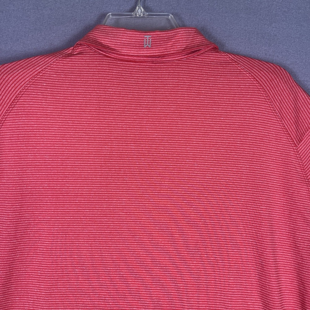Nike Golf Polo Mens XL Red Tiger Woods TW Collection Short Sleeve Stripe - Picture 4 of 6